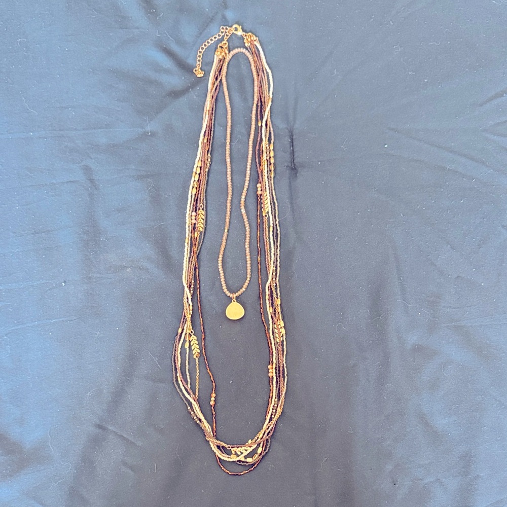 Premier Designs Layered Beaded Necklace - excellent pre-owned condition!
